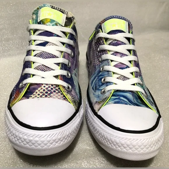 Converse Purple and Blue Artistic Print Sneakers - Picture 3 of 10